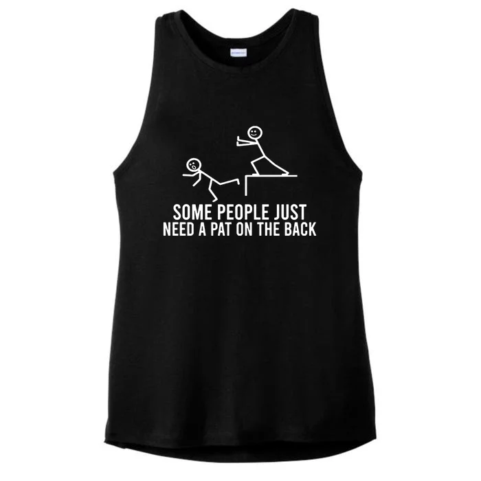 Some People Need A Pat On The Back Ladies Tri-Blend Wicking Tank