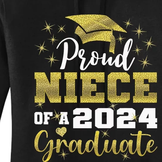 Super Proud Niece Of 2024 Graduate Awesome Family College Women's Pullover Hoodie