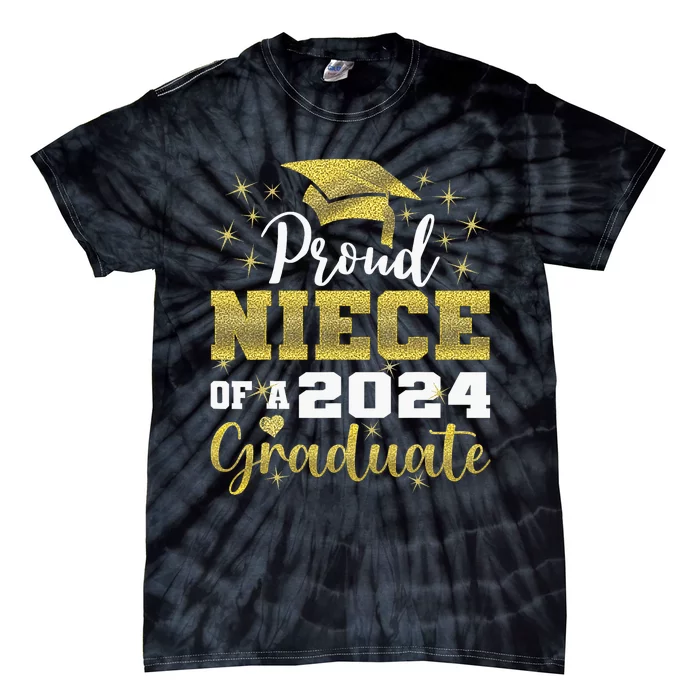 Super Proud Niece Of 2024 Graduate Awesome Family College Tie-Dye T-Shirt