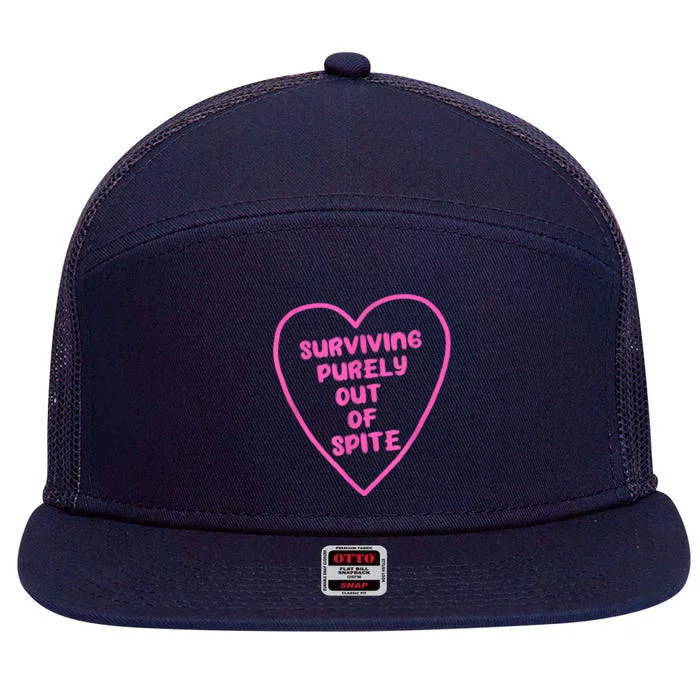 Surviving Purely Out Of Spite Apparel 7 Panel Mesh Trucker Snapback Hat