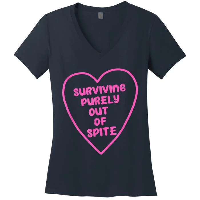 Surviving Purely Out Of Spite Apparel Women's V-Neck T-Shirt