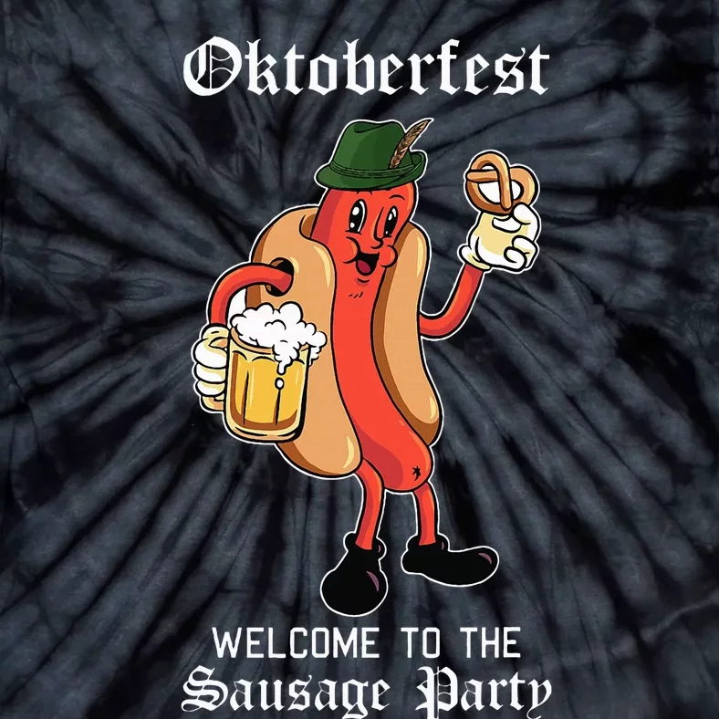 Sausage Party Oktoberfest Funny Bratwurst German Festival Tie-Dye T-Shirt