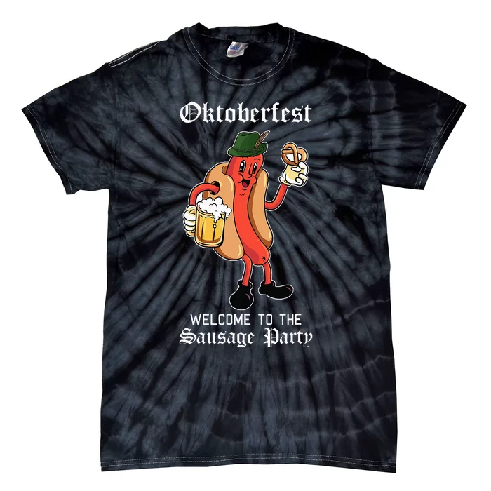 Sausage Party Oktoberfest Funny Bratwurst German Festival Tie-Dye T-Shirt