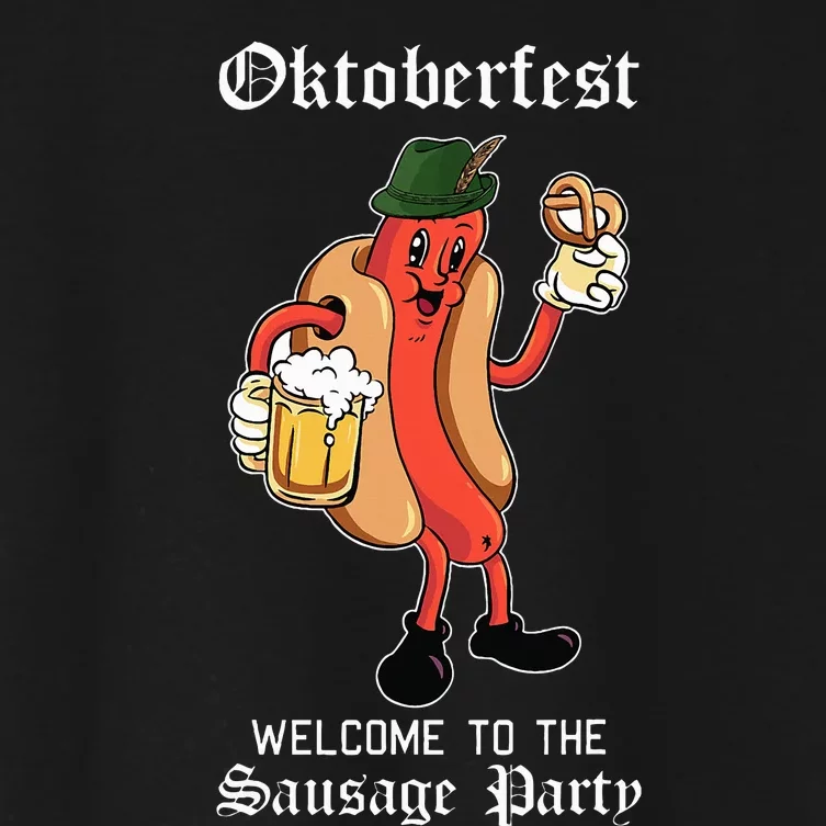 Sausage Party Oktoberfest Funny Bratwurst German Festival Women's Crop Top Tee