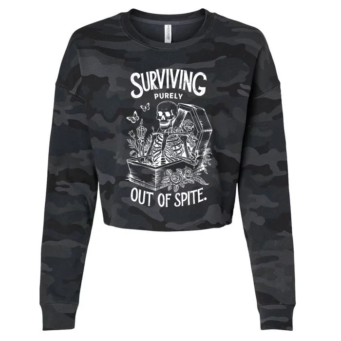 Surviving Purely Out Of Spite Cropped Pullover Crew