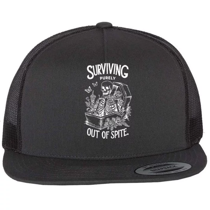 Surviving Purely Out Of Spite Flat Bill Trucker Hat