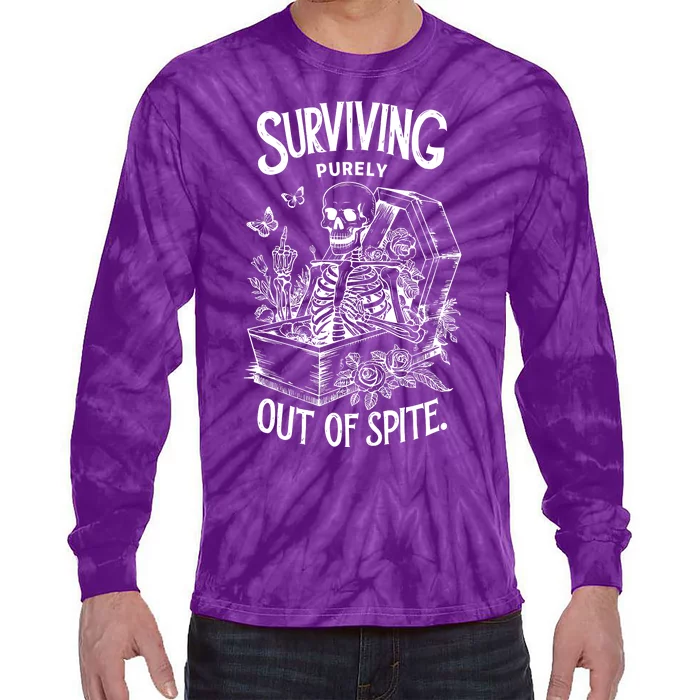 Surviving Purely Out Of Spite Tie-Dye Long Sleeve Shirt