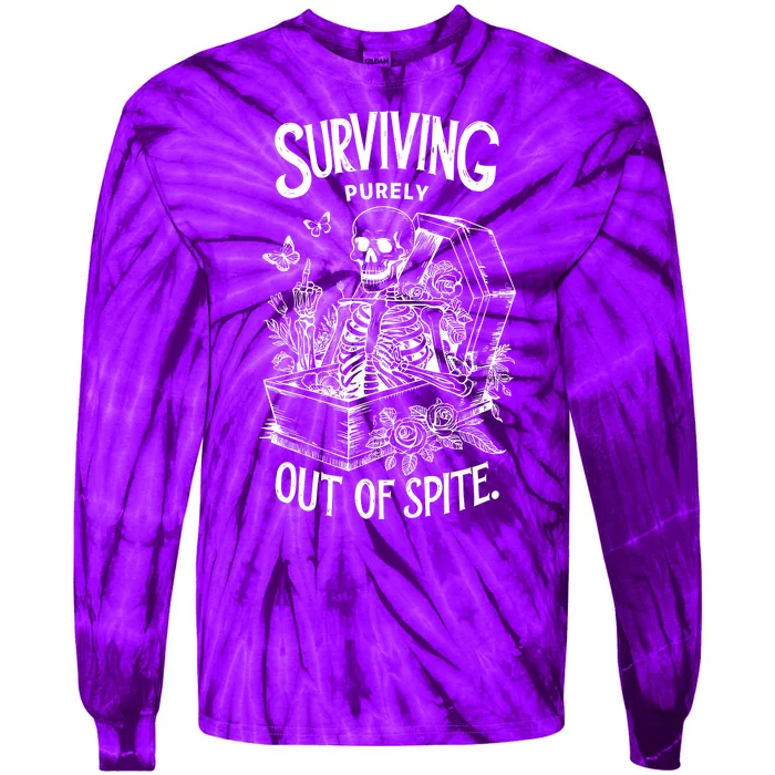 Surviving Purely Out Of Spite Tie-Dye Long Sleeve Shirt