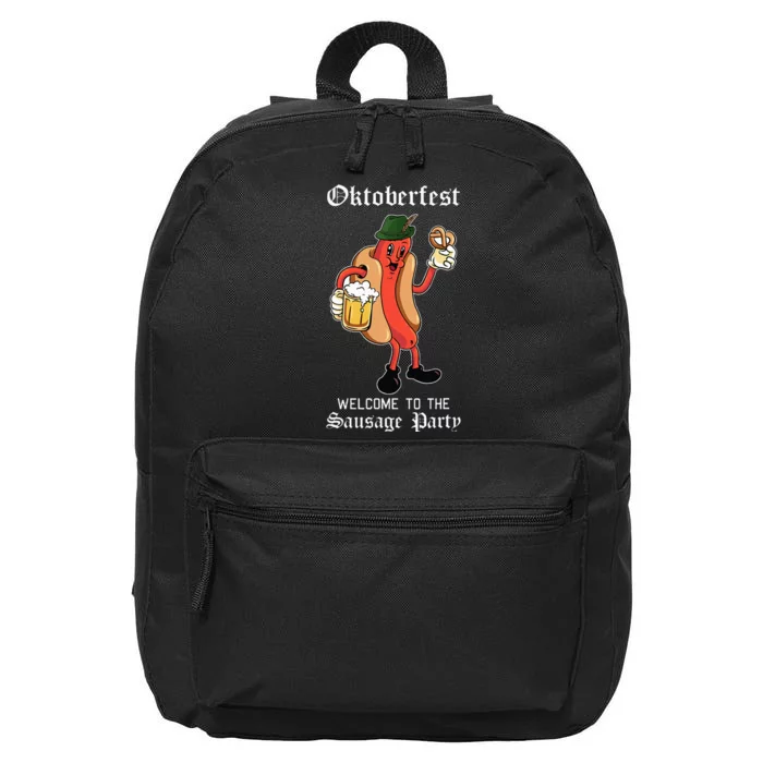 Sausage Party Oktoberfest Funny Bratwurst German Festival 16 in Basic Backpack