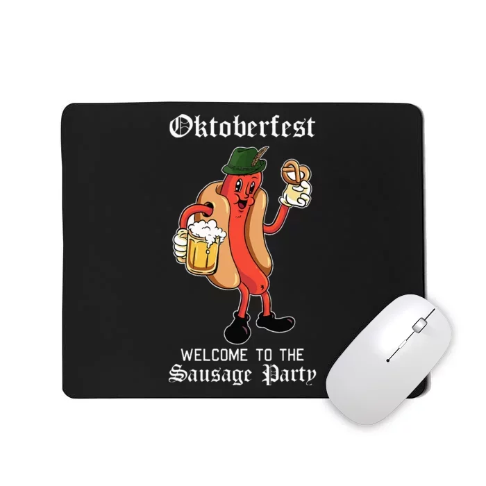 Sausage Party Oktoberfest Funny Bratwurst German Festival Mousepad