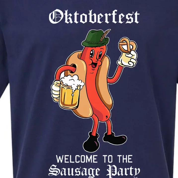 Sausage Party Oktoberfest Funny Bratwurst German Festival Sueded Cloud Jersey T-Shirt