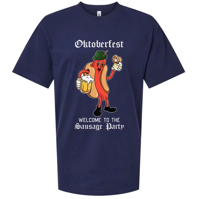 Sausage Party Oktoberfest Funny Bratwurst German Festival Sueded Cloud Jersey T-Shirt