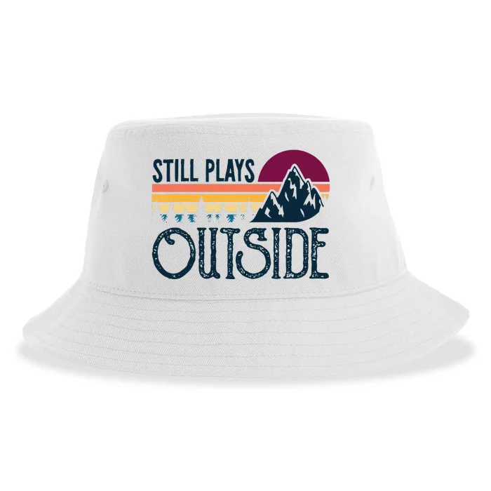 Still Plays Outside Funny Vintage Camping And Hiking Sustainable Bucket Hat