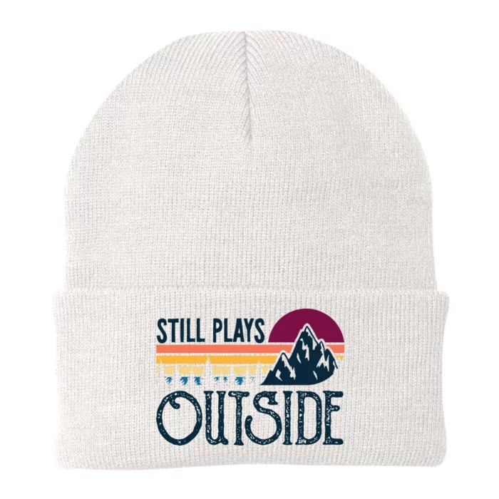 Still Plays Outside Funny Vintage Camping And Hiking Knit Cap Winter Beanie