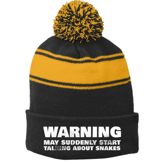 Snake Pet Owner Apparel Reptile Snakes Gift Petting Zoo Kids Stripe Pom Pom Beanie