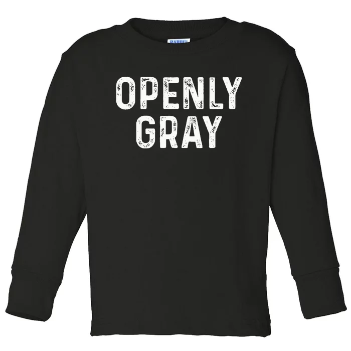 Sarcastic Pun Openly Gray Hair Funny Joke Family Toddler Long Sleeve Shirt