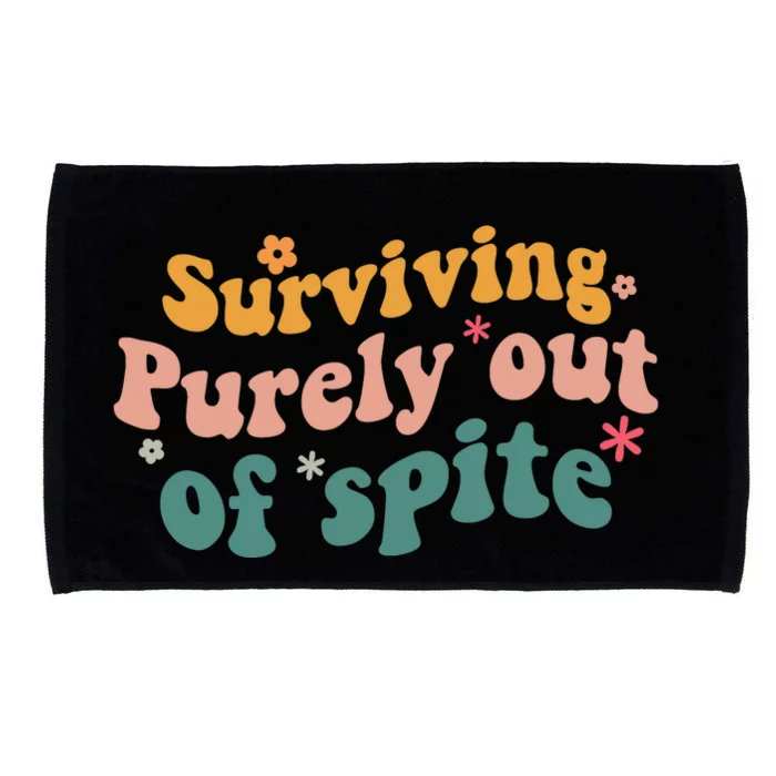 Surviving Purely Out Of Spite A Humorous Funny Microfiber Hand Towel