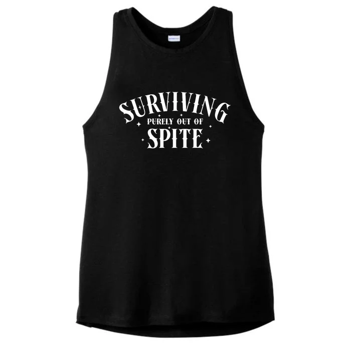 Surviving Purely Out Of Spite Ladies Tri-Blend Wicking Tank