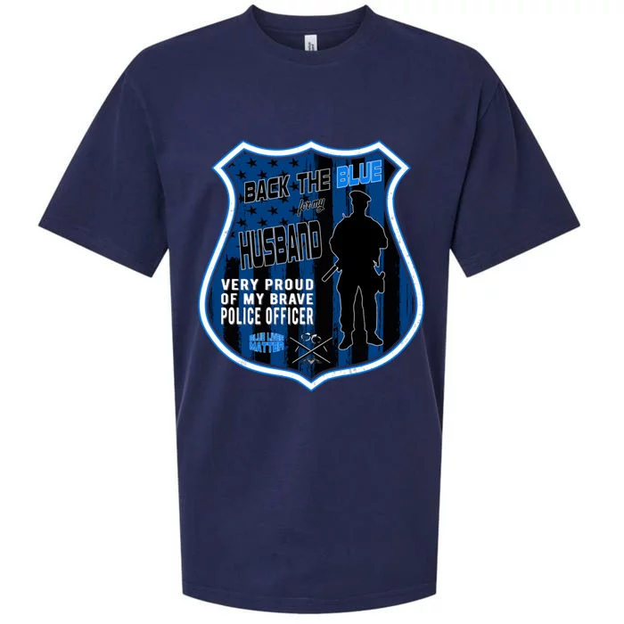 Support Police Officers Cop I Back The Blue For My Husband Gift Sueded Cloud Jersey T-Shirt