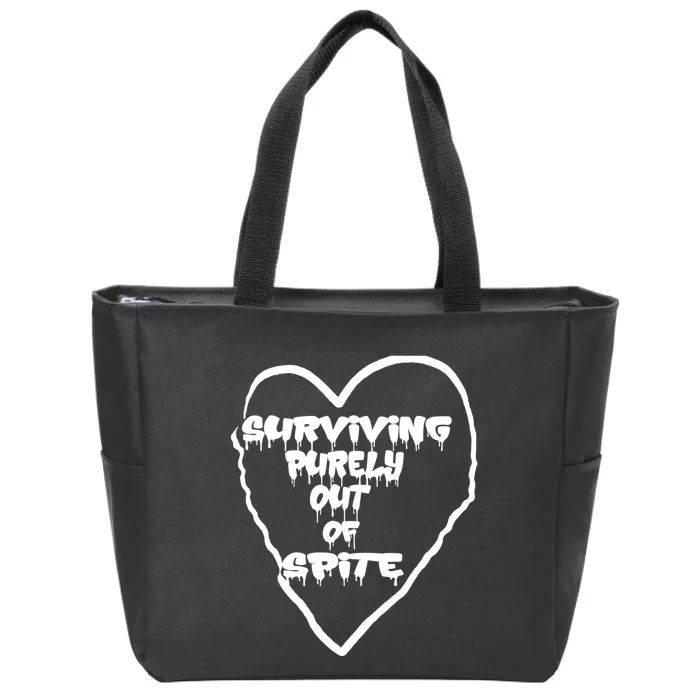 Surviving Purely Out Of Spite Zip Tote Bag