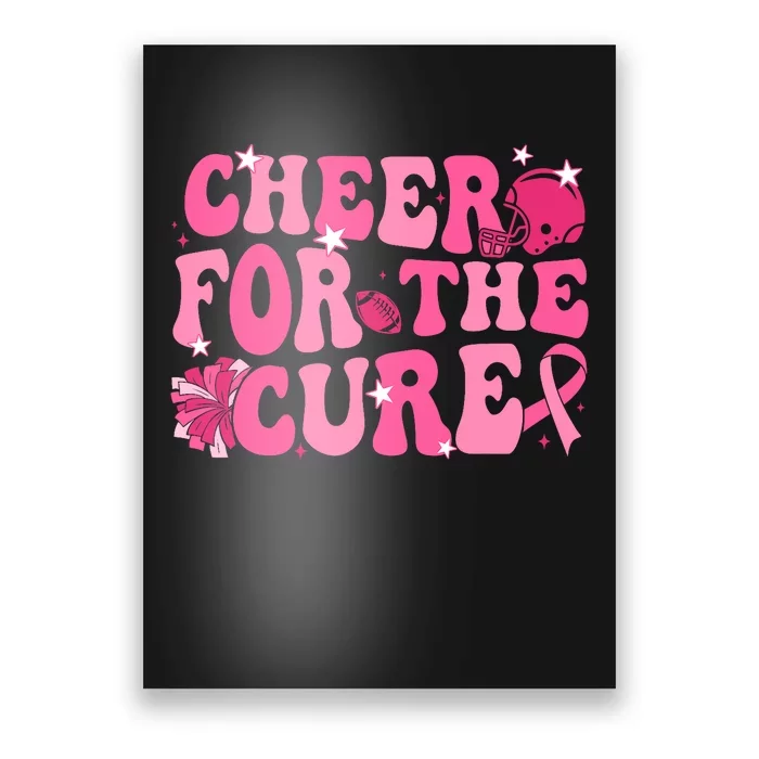 Support Pink Out Cheer For A Cures Breast Cancer Month Funny Poster