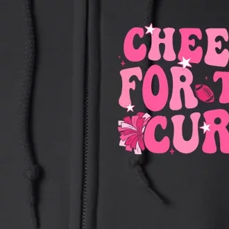 Support Pink Out Cheer For A Cures Breast Cancer Month Funny Full Zip Hoodie