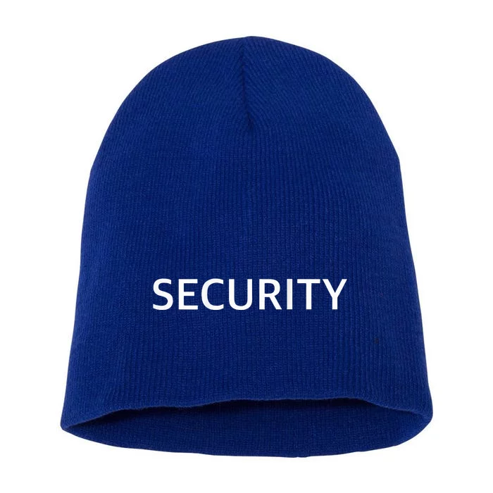 Security Printed On Back Short Acrylic Beanie