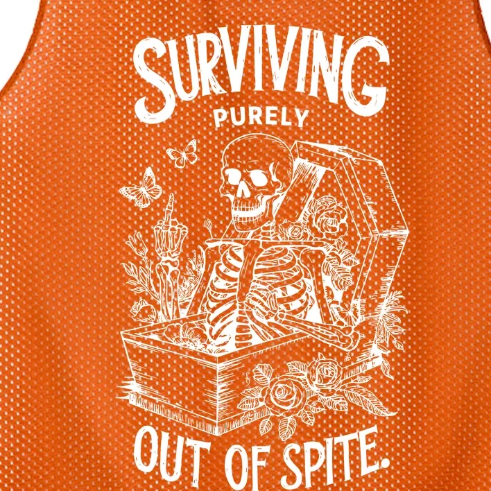 Surviving Purely Out Of Spite Mesh Reversible Basketball Jersey Tank