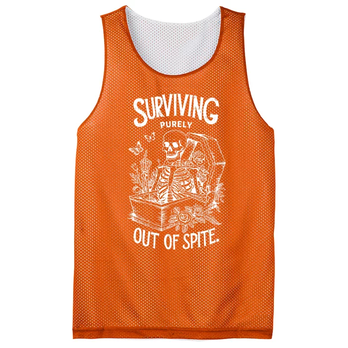 Surviving Purely Out Of Spite Mesh Reversible Basketball Jersey Tank