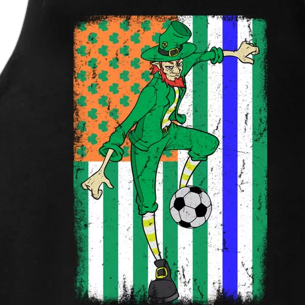 Soccer Police Officer Cop Irish Usa Flag St Patrick's Day Gift Ladies Tri-Blend Wicking Tank