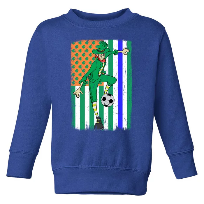 Soccer Police Officer Cop Irish Usa Flag St Patrick's Day Gift Toddler Sweatshirt