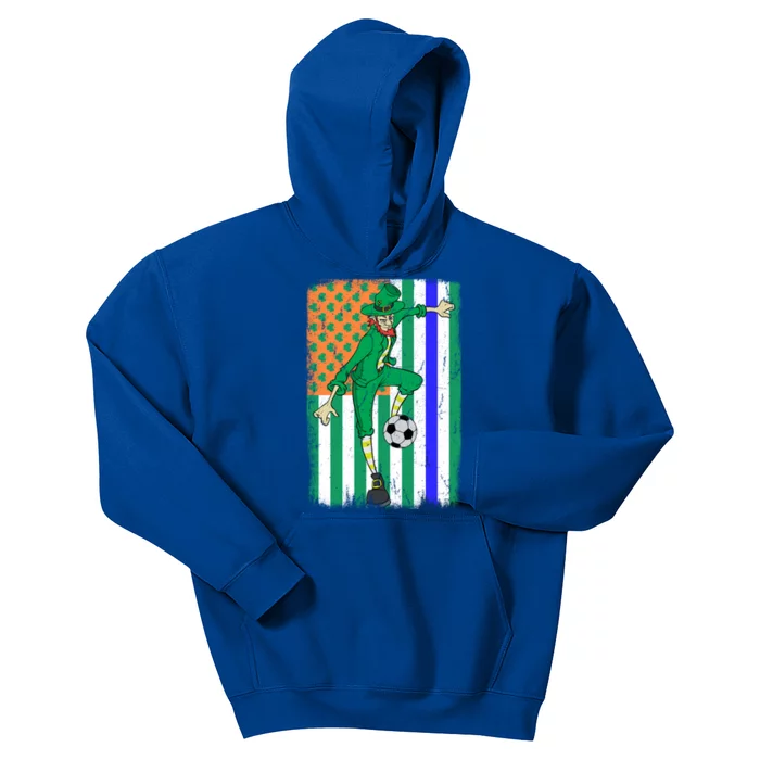 Soccer Police Officer Cop Irish Usa Flag St Patrick's Day Gift Kids Hoodie