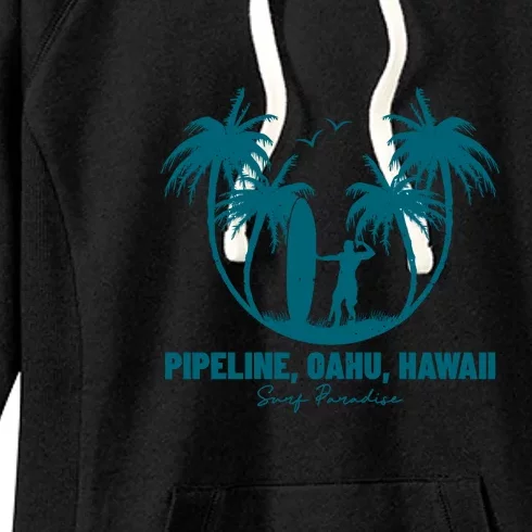 Surfing Pipeline Oahu Hawaii Summer For Surf Lovers Gift Women's Fleece Hoodie