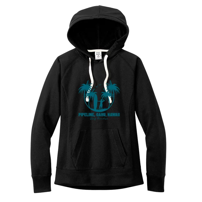 Surfing Pipeline Oahu Hawaii Summer For Surf Lovers Gift Women's Fleece Hoodie