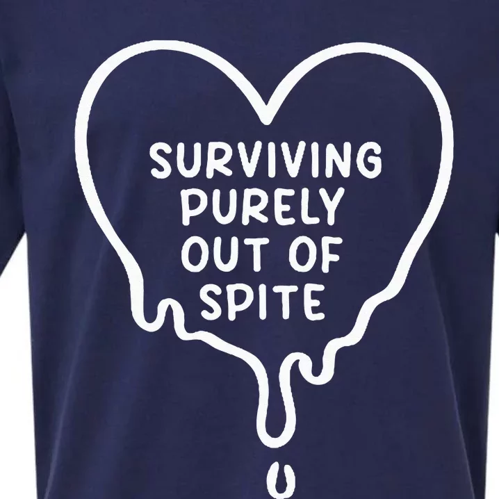 Surviving Purely Out Of Spite Funny Sueded Cloud Jersey T-Shirt