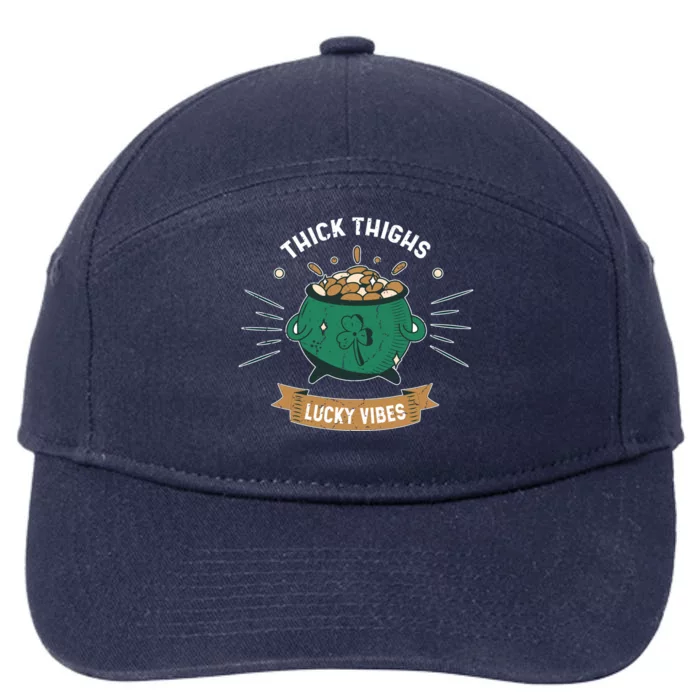 Shamrock Pot Of Gold Thick Thighs Lucky Vibes St Patricks Gift 7-Panel Snapback Hat