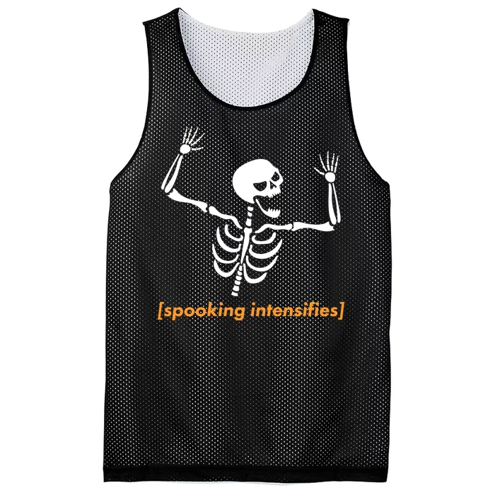 Spooking Intensifies Scary Skeleton Meme Mesh Reversible Basketball Jersey Tank