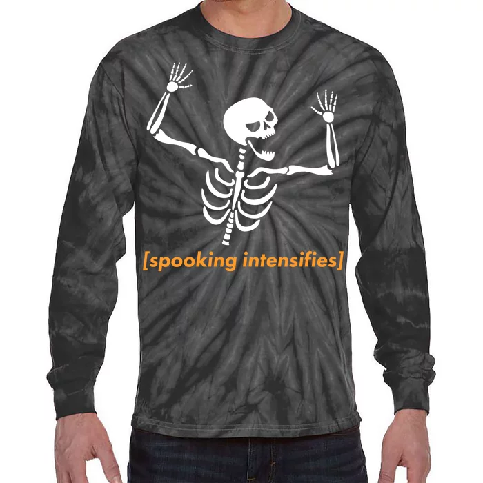 Spooking Intensifies Scary Skeleton Meme Tie-Dye Long Sleeve Shirt