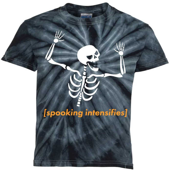 Spooking Intensifies Scary Skeleton Meme Kids Tie-Dye T-Shirt