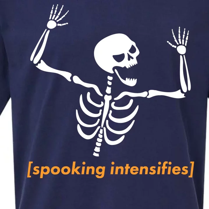 Spooking Intensifies Scary Skeleton Meme Sueded Cloud Jersey T-Shirt