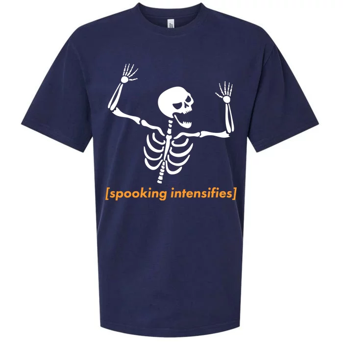 Spooking Intensifies Scary Skeleton Meme Sueded Cloud Jersey T-Shirt