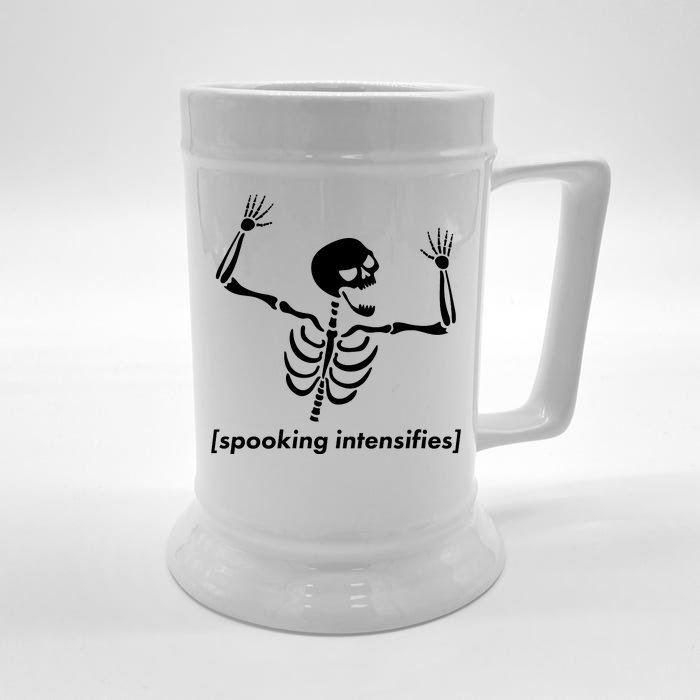 Spooking Intensifies Scary Skeleton Meme Front & Back Beer Stein