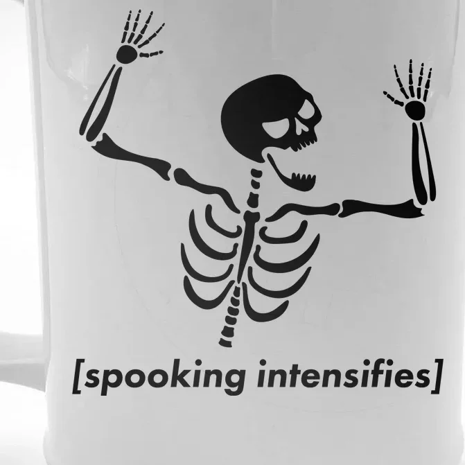 Spooking Intensifies Scary Skeleton Meme Front & Back Beer Stein