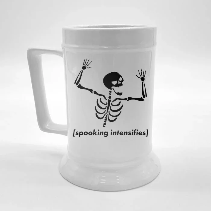 Spooking Intensifies Scary Skeleton Meme Front & Back Beer Stein