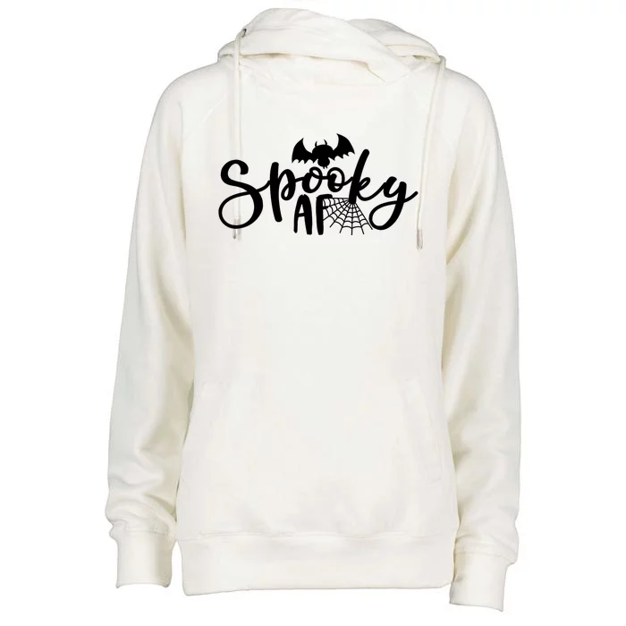 Spooky AF Cute Womens Funnel Neck Pullover Hood