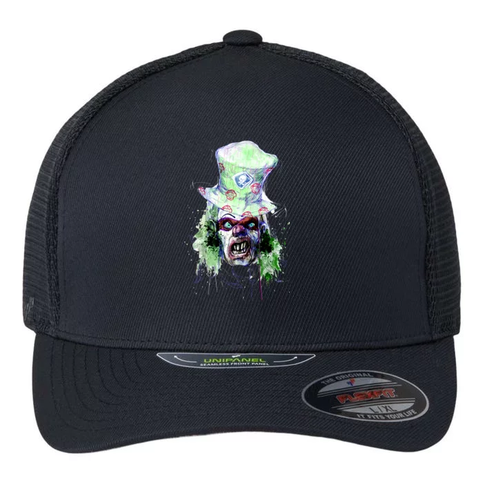 Spooky Clown Face Flexfit Unipanel Trucker Cap