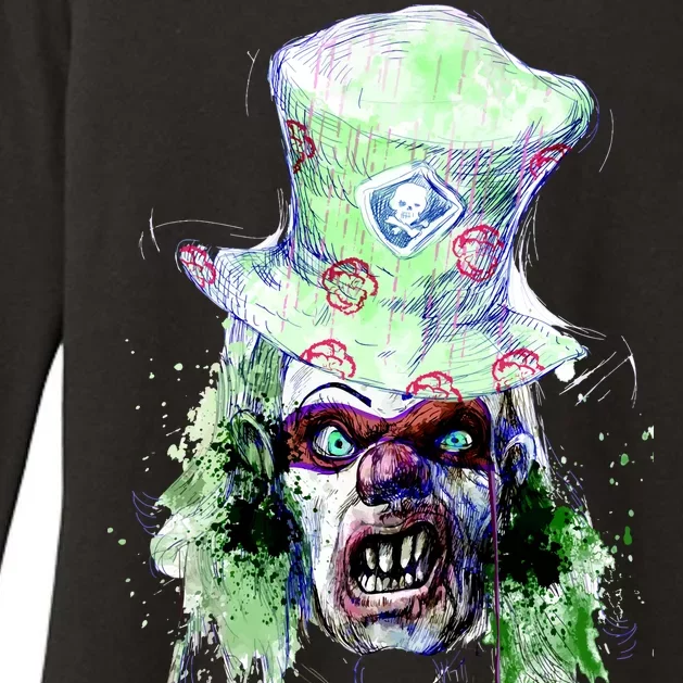 Spooky Clown Face Womens CVC Long Sleeve Shirt