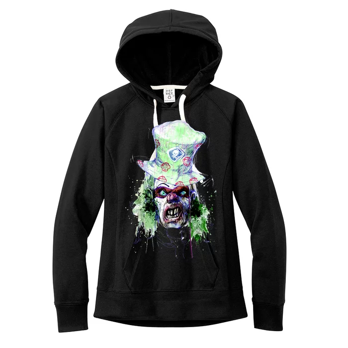 Spooky Clown Face Women's Fleece Hoodie