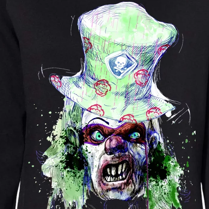 Spooky Clown Face Womens California Wash Sweatshirt