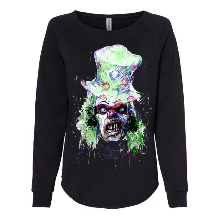 Spooky Clown Face Womens California Wash Sweatshirt